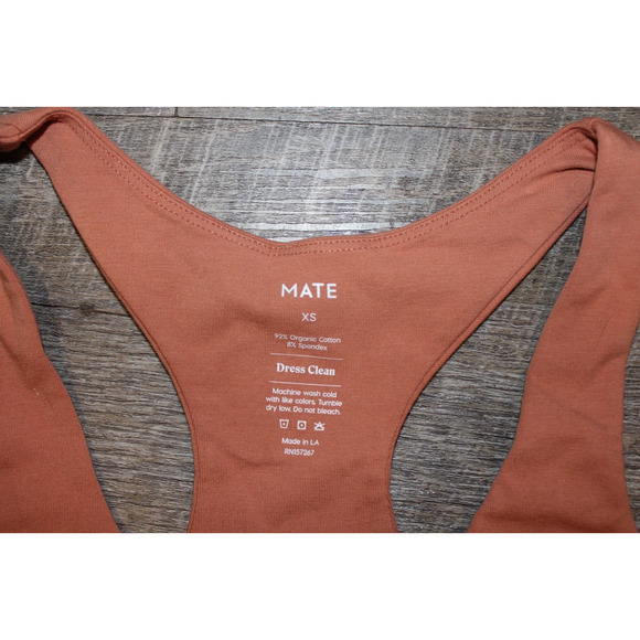 Mate the Label Women Organic Sports Bra, Leggings & Biker Short Set XS ROSE PINK - Picture 5 of 6